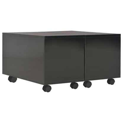 Tavolino da Salotto Nero Lucido 60x60x35 cm Legno Multistrato | homemem39