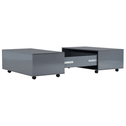 Tavolino da Salotto Grigio Lucido 100x100x35 cm | homemem39
