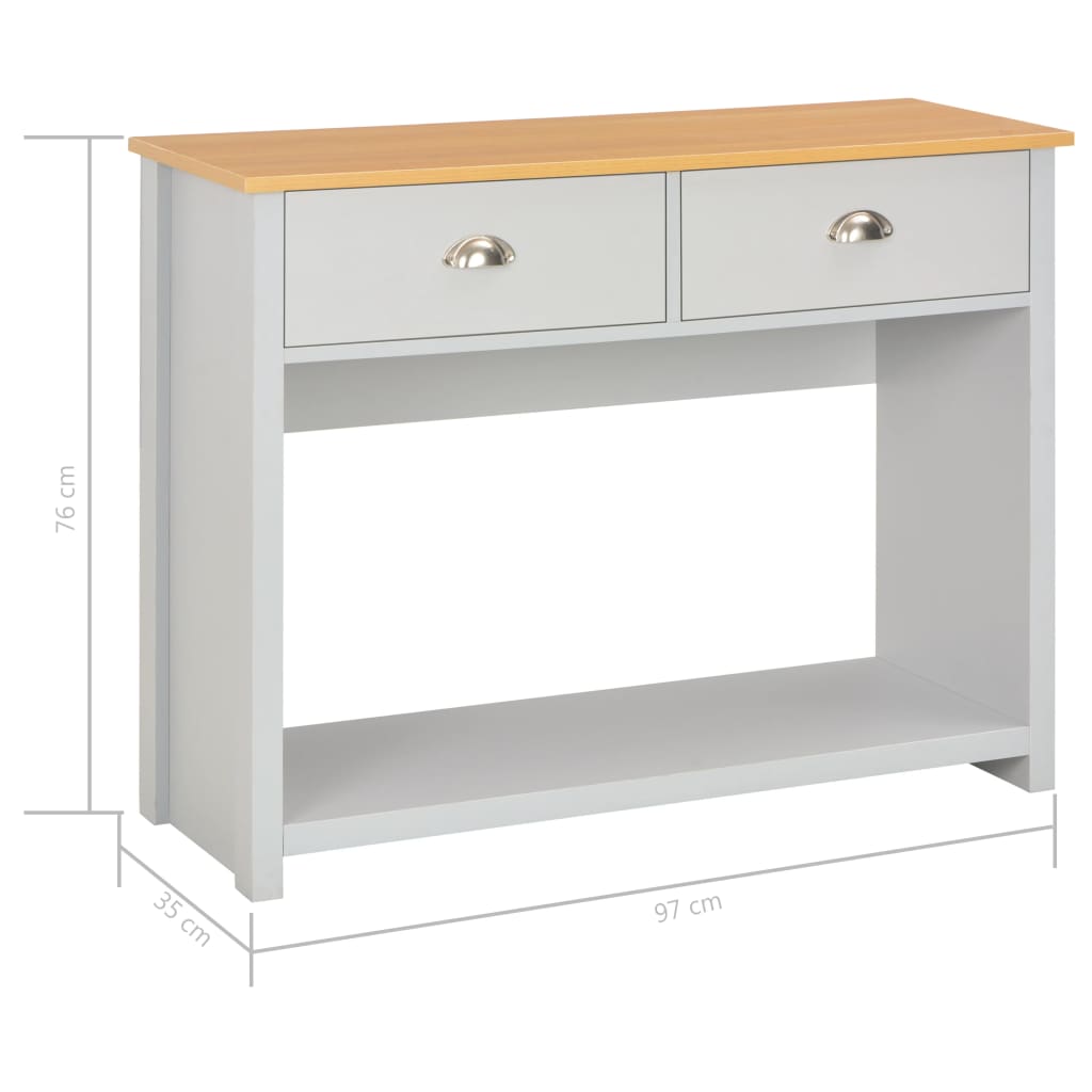 Tavolo Consolle Grigio 97x35x76 cm - homemem39