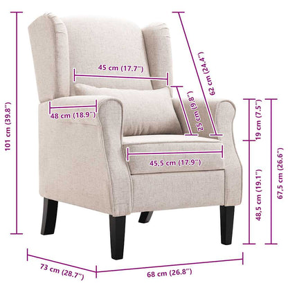 Poltrona Beige in Tessuto | homemem39