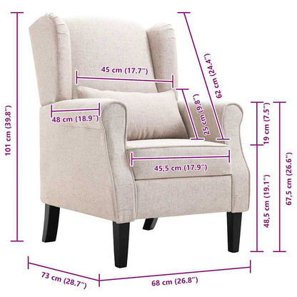 Poltrona Beige in Tessuto