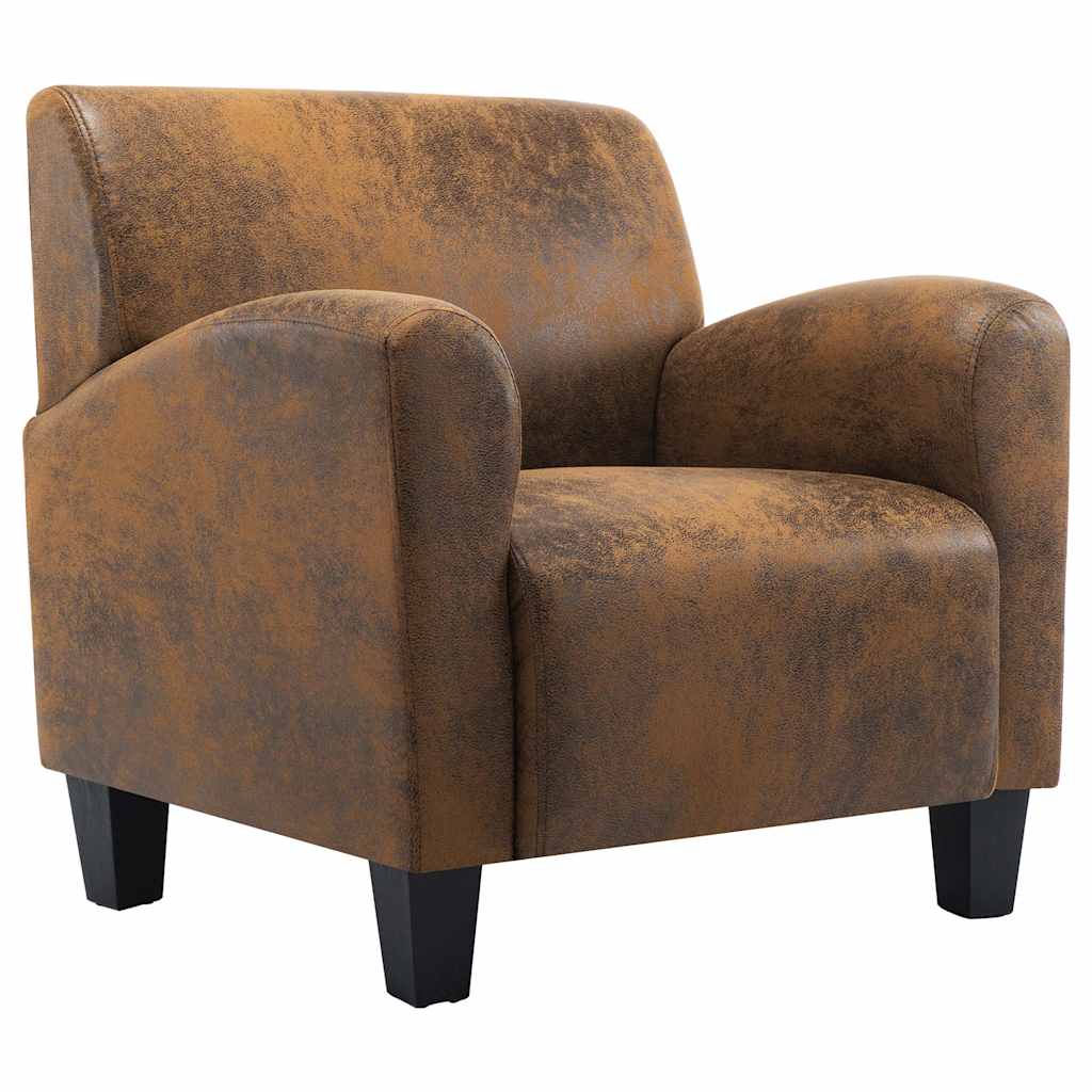 Poltrona Divano Marrone 70x69x72 cm Similpelle Scamosciata | homemem39