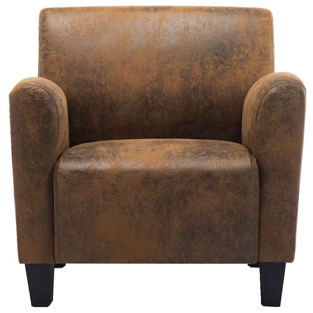 Poltrona Divano Marrone 70x69x72 cm Similpelle Scamosciata
