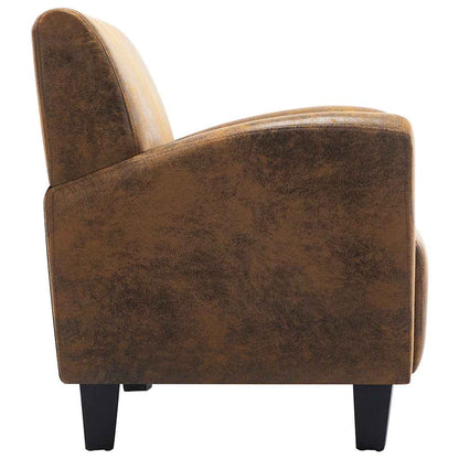 Poltrona Divano Marrone 70x69x72 cm Similpelle Scamosciata