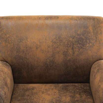 Poltrona Divano Marrone 70x69x72 cm Similpelle Scamosciata