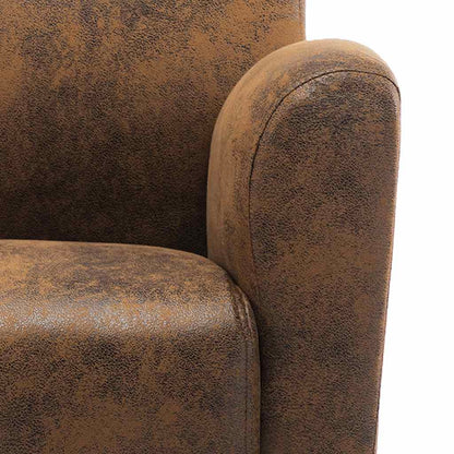 Poltrona Divano Marrone 70x69x72 cm Similpelle Scamosciata