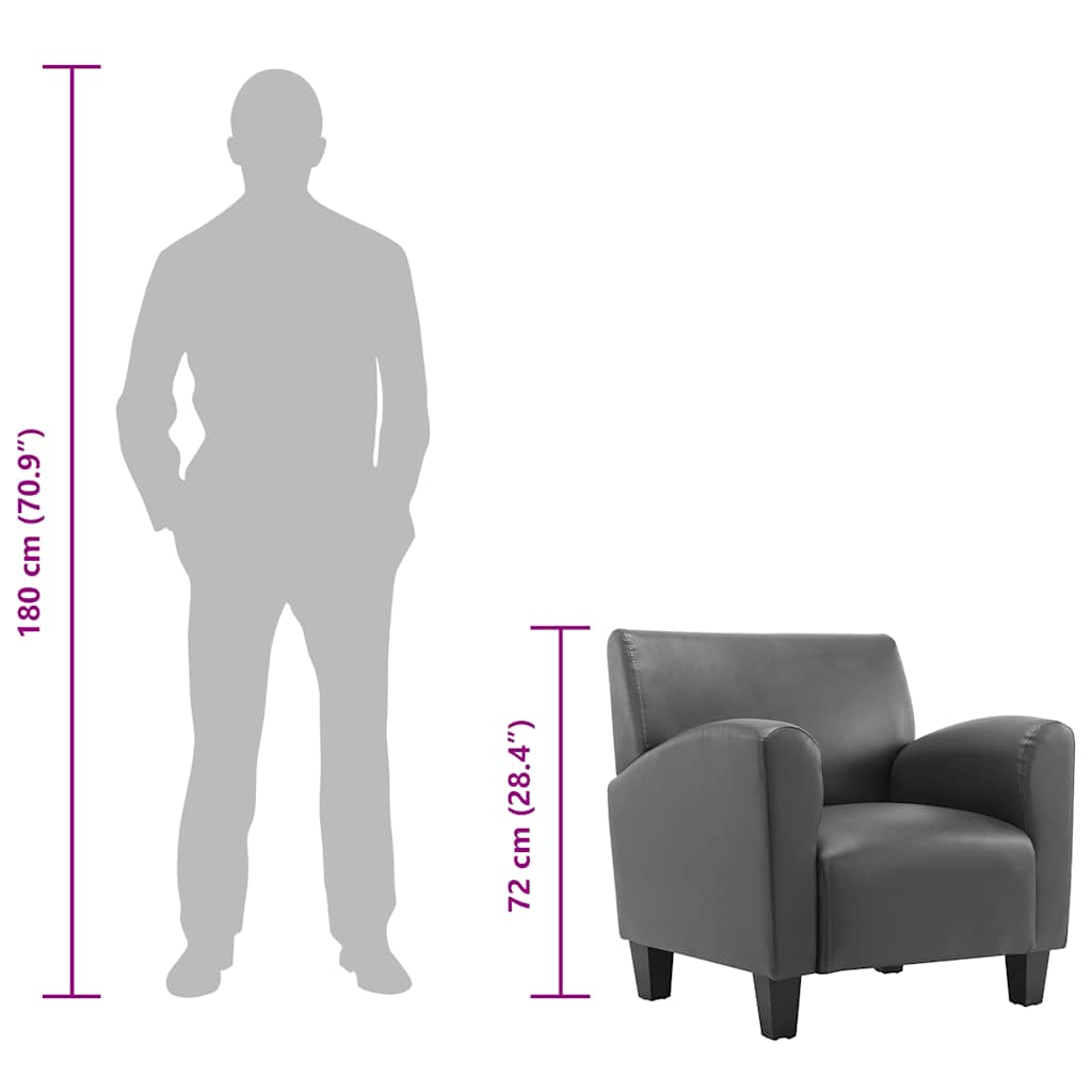 Poltrona Grigia in Similpelle - homemem39
