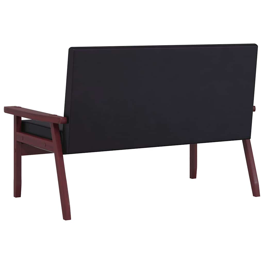 Divano a 2 Posti Nero in Similpelle - homemem39