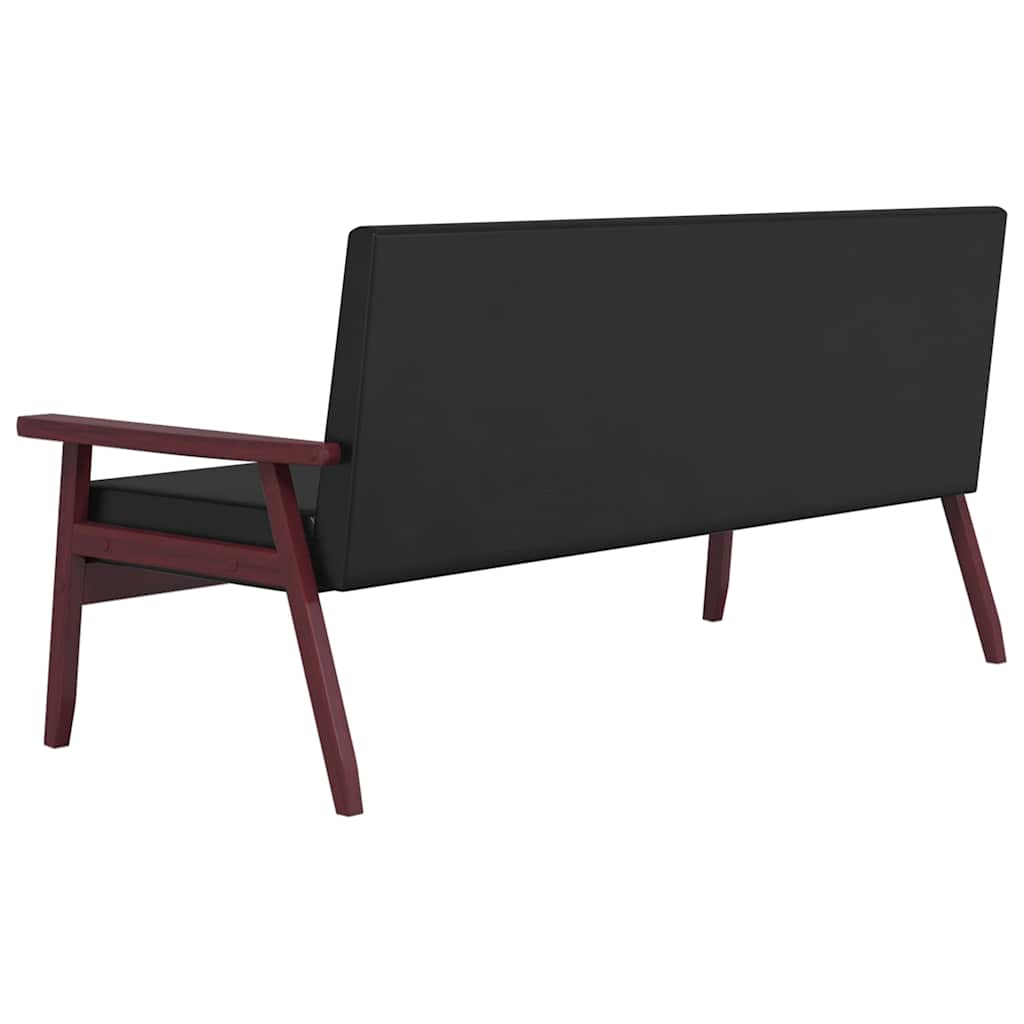 Divano a 3 Posti Nero in Similpelle - homemem39