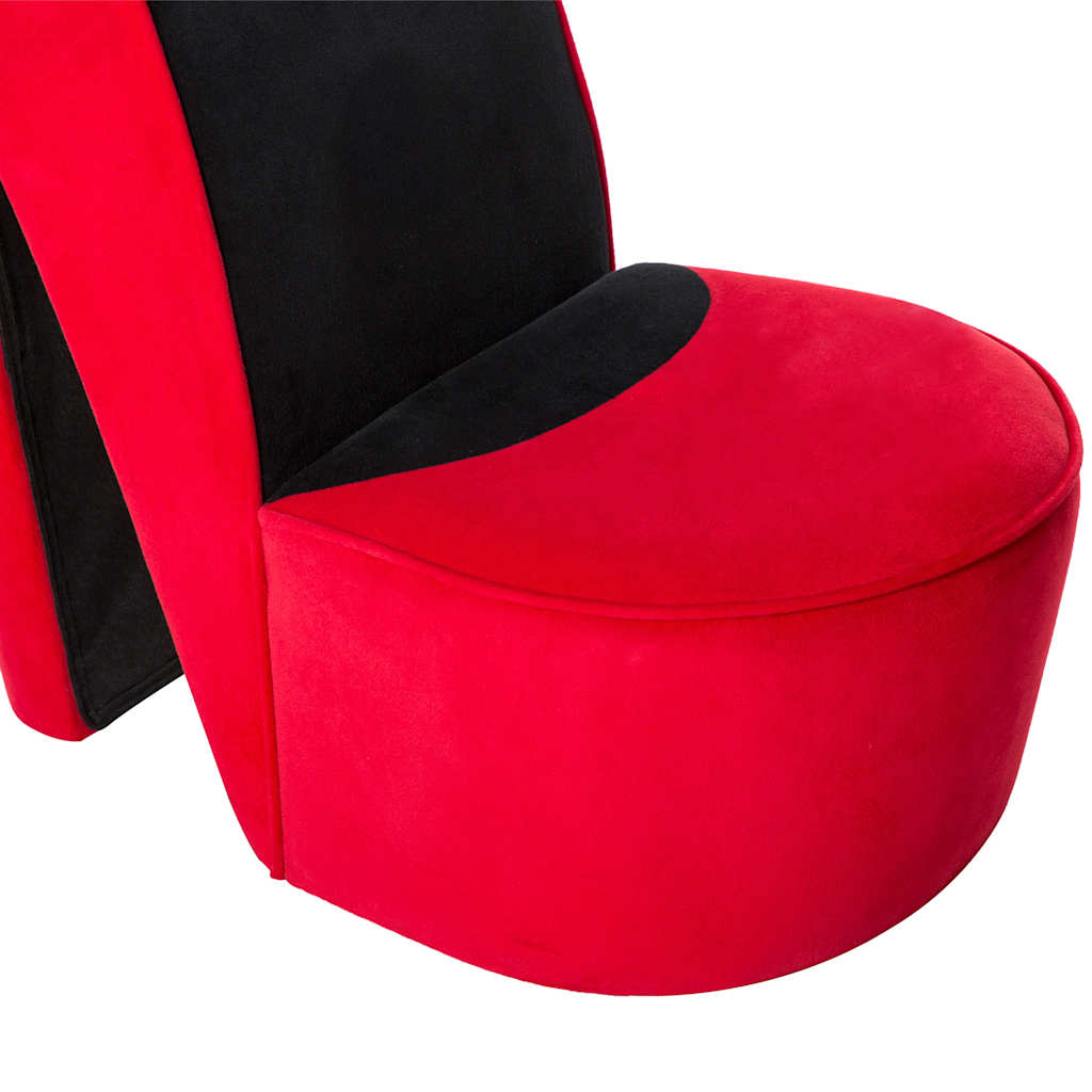 Poltrona a Forma di Scarpa con Tacco Alto in Velluto Rosso | homemem39