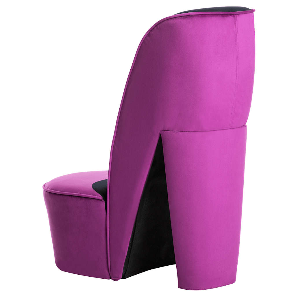 Poltrona a Forma di Scarpa con Tacco Alto in Velluto Viola | homemem39