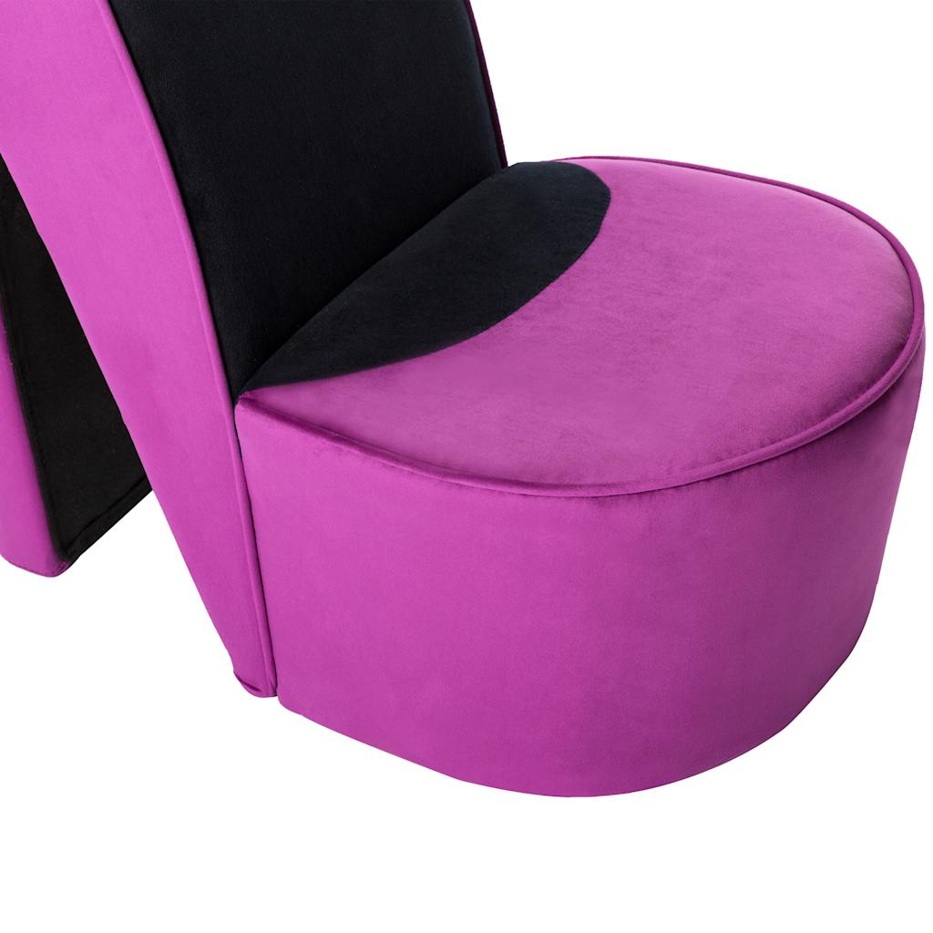 Poltrona a Forma di Scarpa con Tacco Alto in Velluto Viola | homemem39