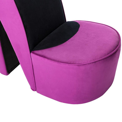 Poltrona a Forma di Scarpa con Tacco Alto in Velluto Viola | homemem39