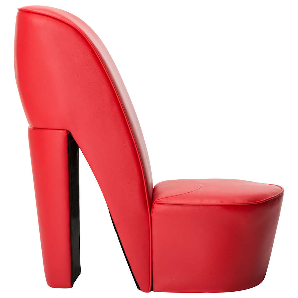 Poltrona a Forma di Scarpa con Tacco Alto in Similpelle Rossa | homemem39