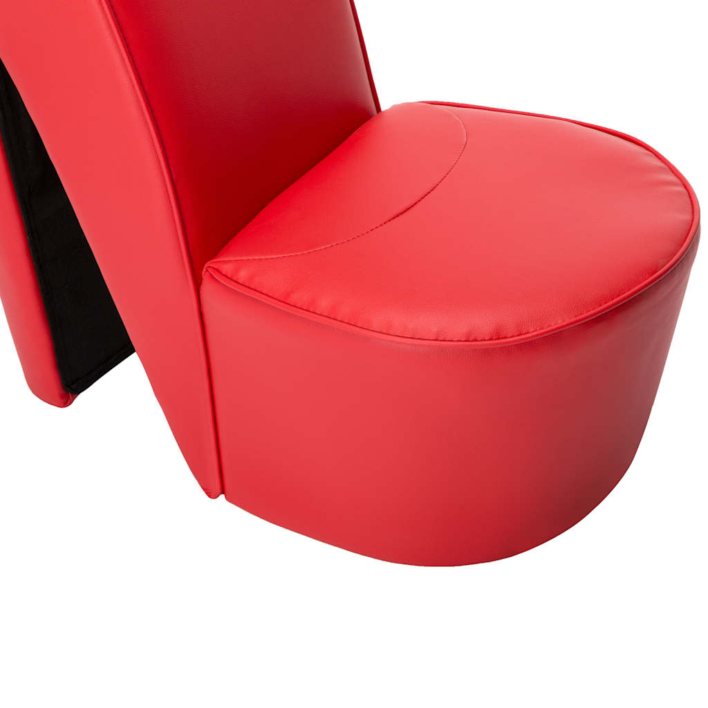 Poltrona a Forma di Scarpa con Tacco Alto in Similpelle Rossa | homemem39