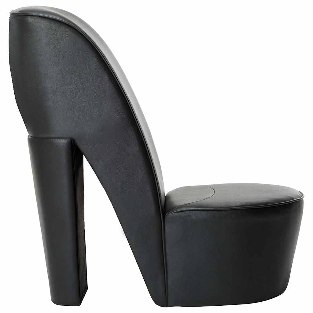 Poltrona a Forma di Scarpa con Tacco in Similpelle Nera | homemem39