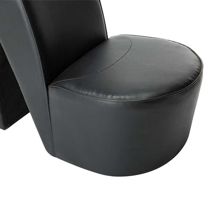 Poltrona a Forma di Scarpa con Tacco in Similpelle Nera | homemem39