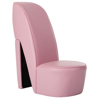Poltrona a Forma di Scarpa con Tacco in Similpelle Rosa | homemem39