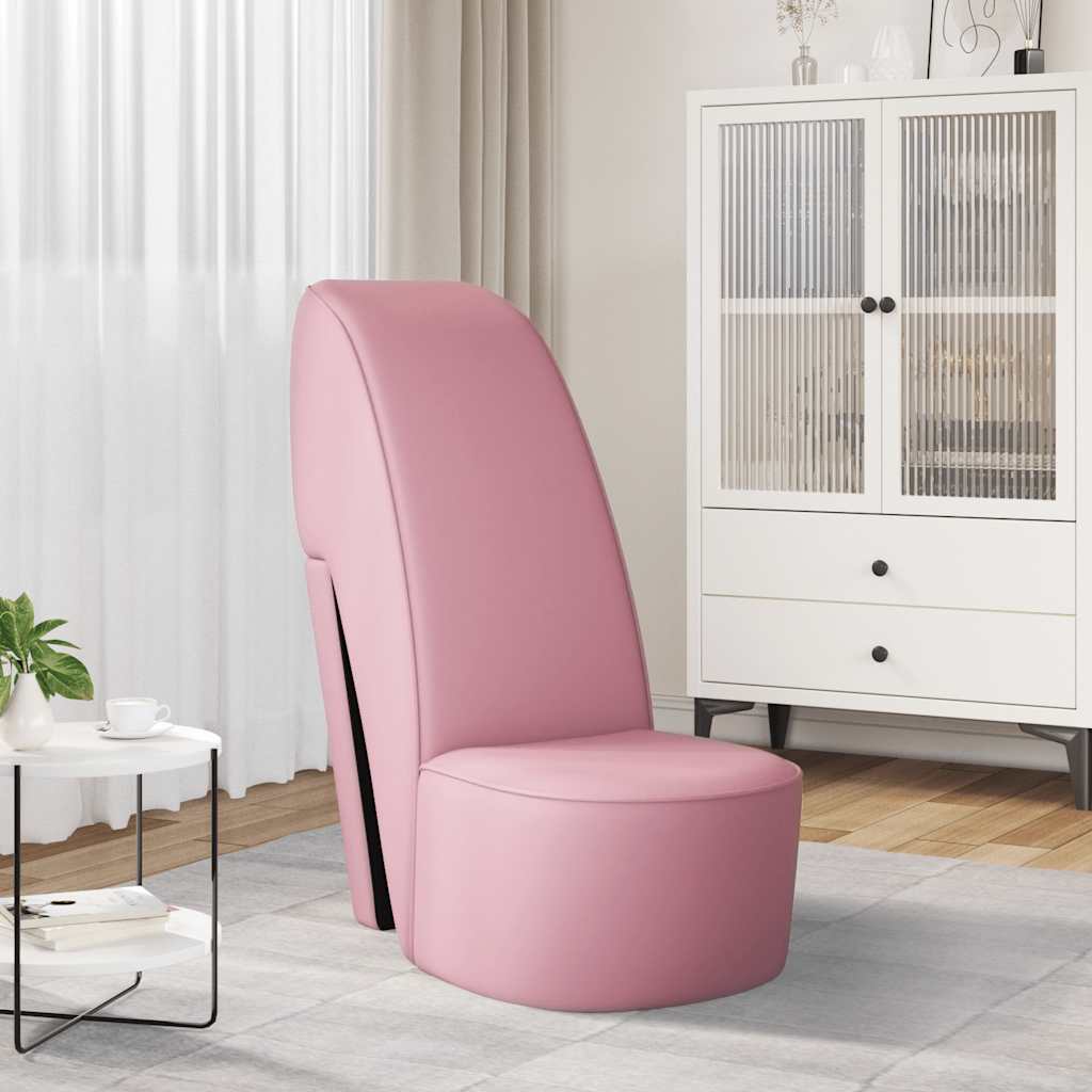 Poltrona a Forma di Scarpa con Tacco in Similpelle Rosa | homemem39