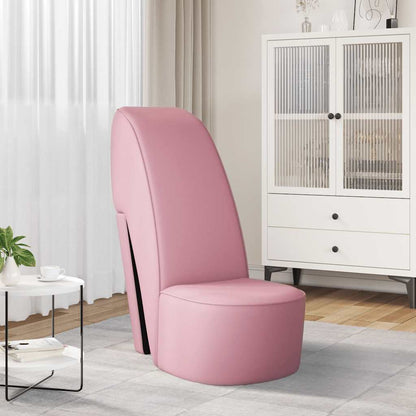 Poltrona a Forma di Scarpa con Tacco in Similpelle Rosa | homemem39