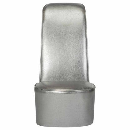 Poltrona a Forma di Scarpa con Tacco in Similpelle Argento