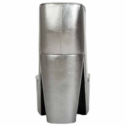 Poltrona a Forma di Scarpa con Tacco in Similpelle Argento