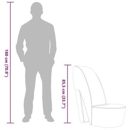 Poltrona a Forma di Scarpa con Tacco in Similpelle Argento