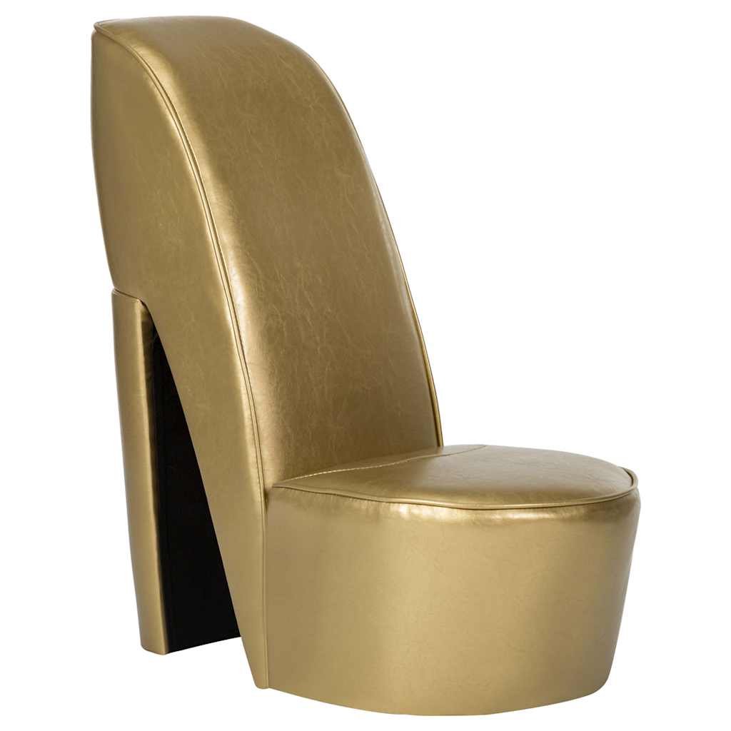Poltrona a Forma di Scarpa con Tacco in Similpelle Oro | homemem39
