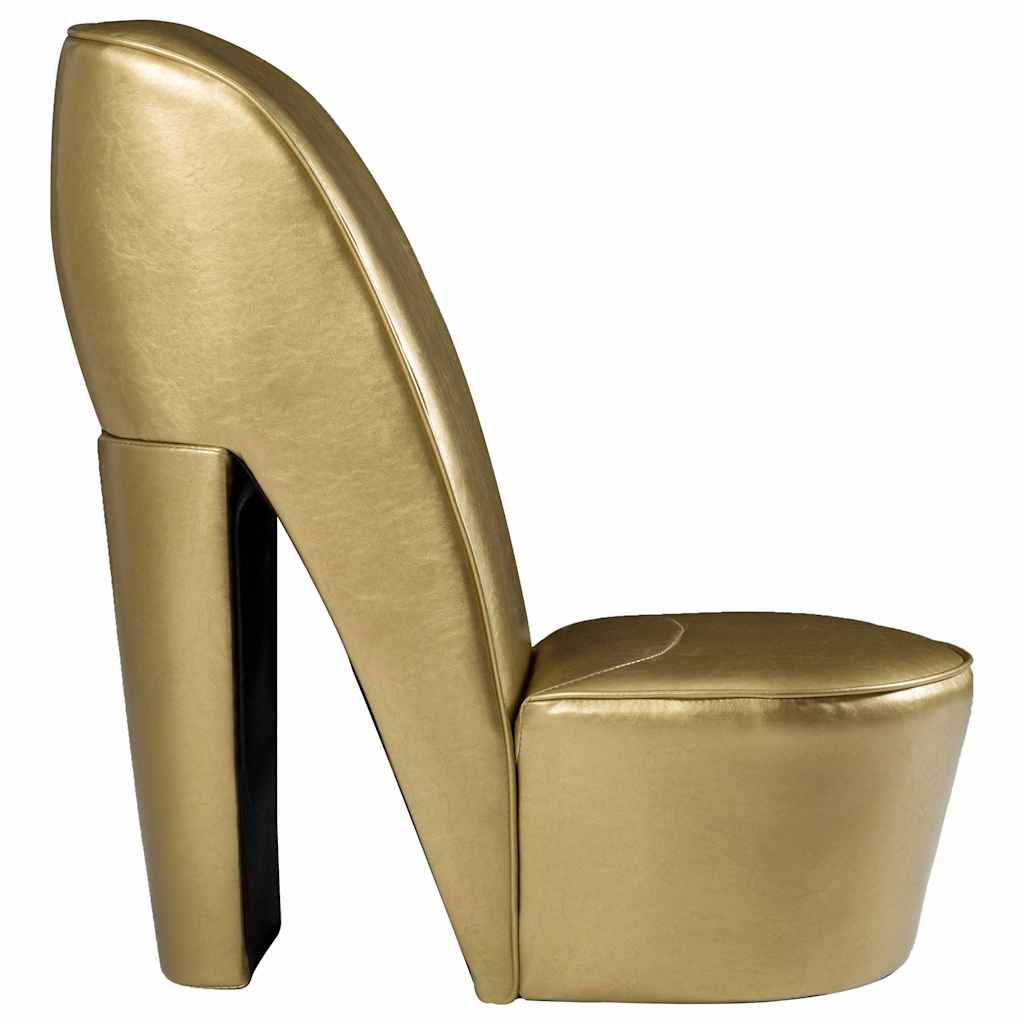 Poltrona a Forma di Scarpa con Tacco in Similpelle Oro | homemem39