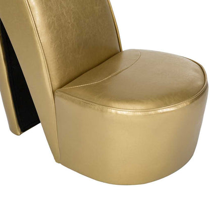 Poltrona a Forma di Scarpa con Tacco in Similpelle Oro | homemem39