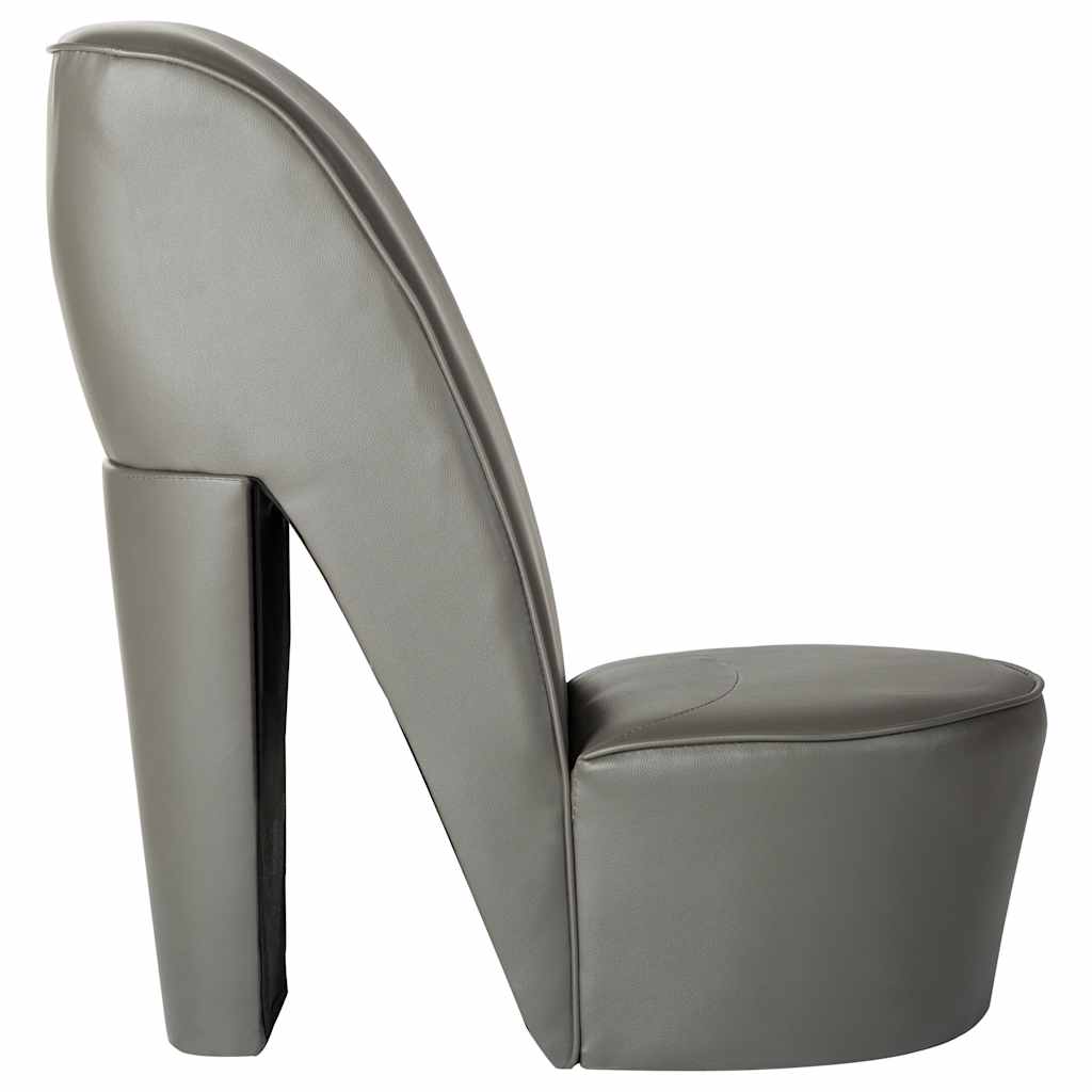 Poltrona a Forma di Scarpa con Tacco in Similpelle Grigia | homemem39