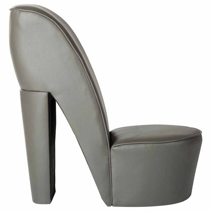 Poltrona a Forma di Scarpa con Tacco in Similpelle Grigia | homemem39