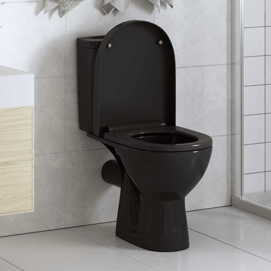 Black Quick Release Cushioned Toilet Seat