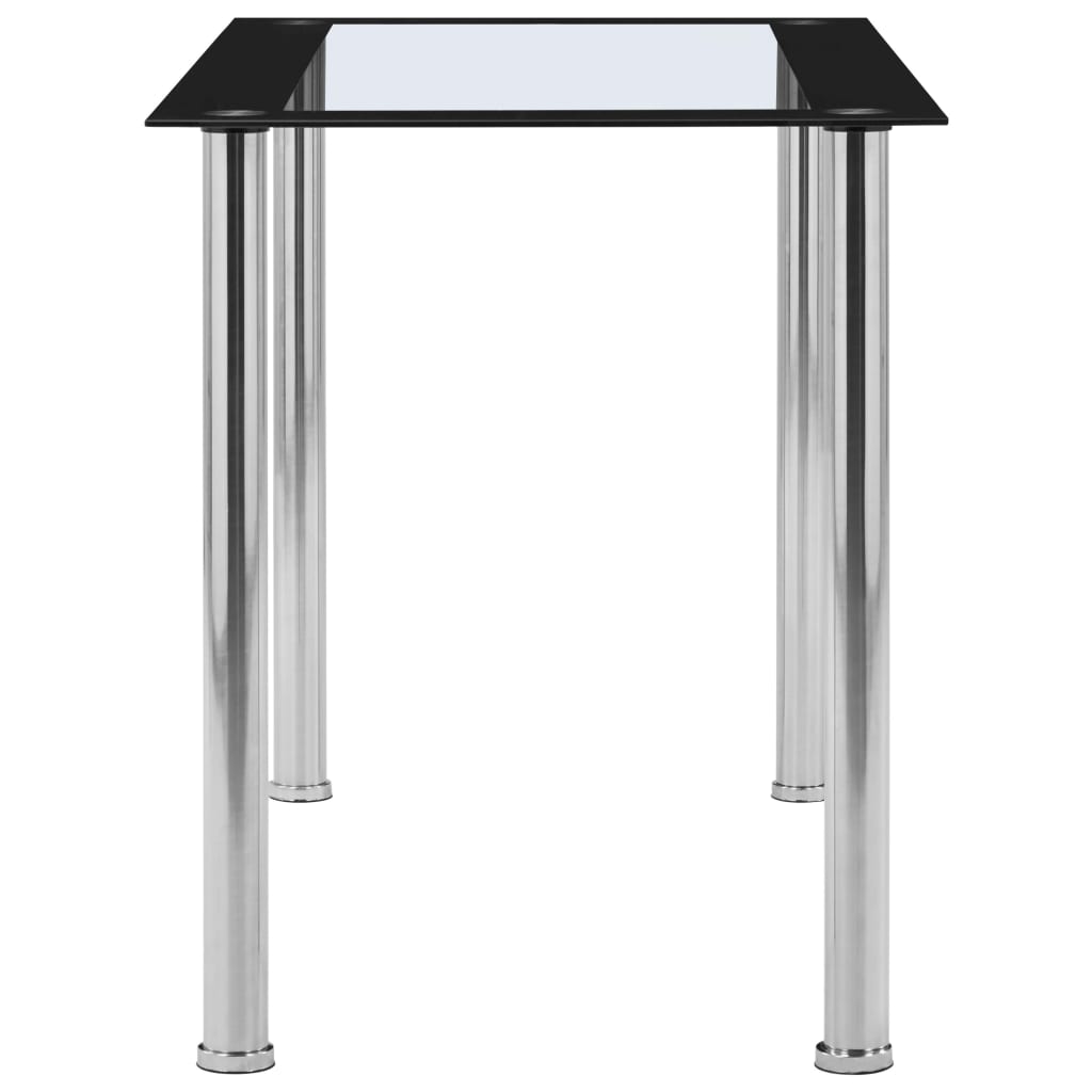 Tavolo da Pranzo Nero e Trasparente 120x60x75cm Vetro Temperato | homemem39