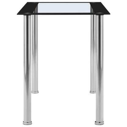 Tavolo da Pranzo Nero e Trasparente 120x60x75cm Vetro Temperato | homemem39