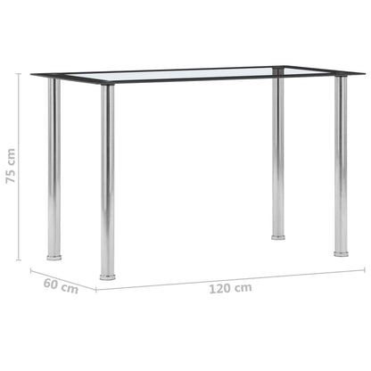 Tavolo da Pranzo Nero e Trasparente 120x60x75cm Vetro Temperato | homemem39
