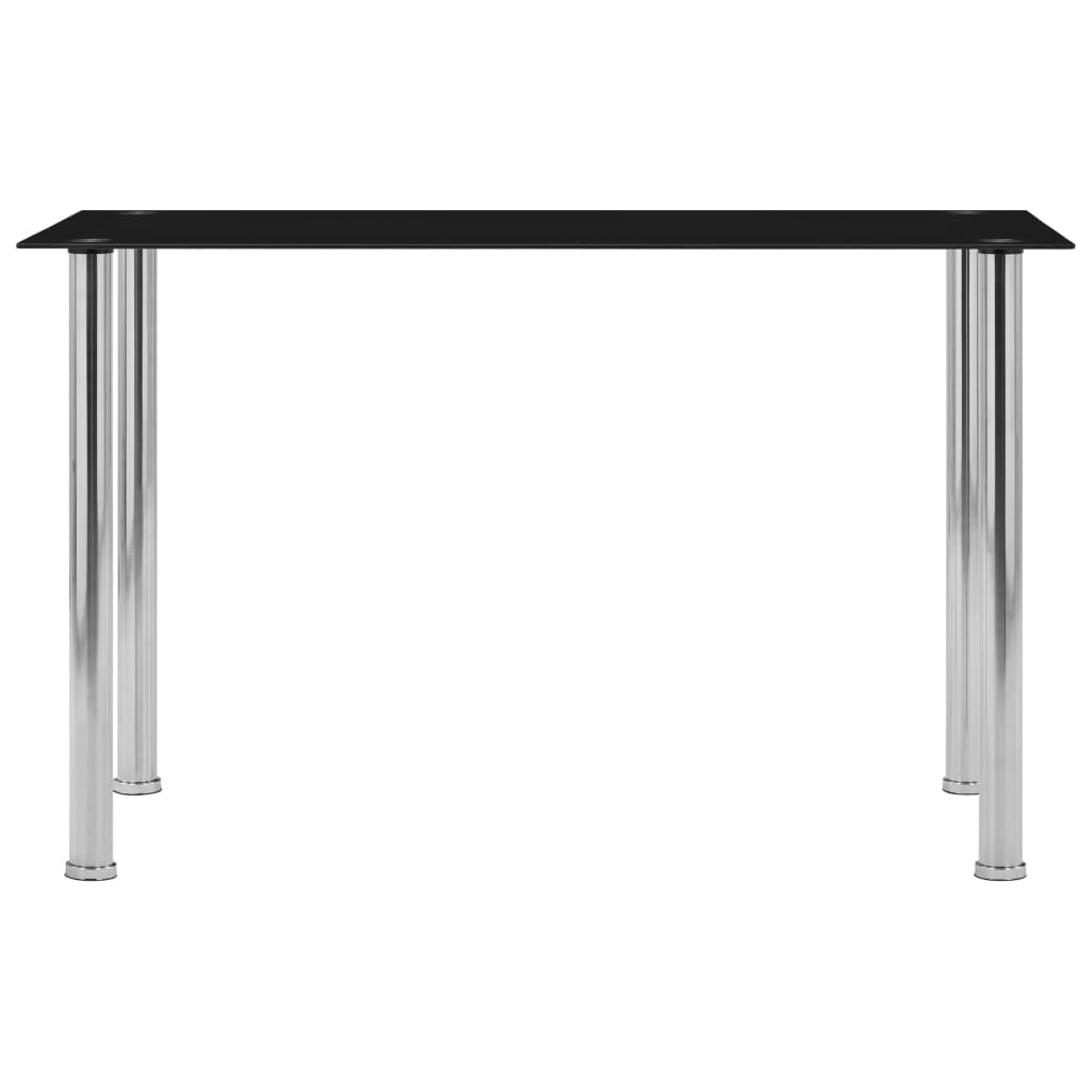 Tavolo da Pranzo Nero 120x60x75 cm in Vetro Temperato | homemem39