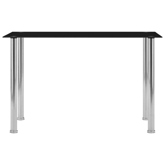 Tavolo da Pranzo Nero 120x60x75 cm in Vetro Temperato | homemem39