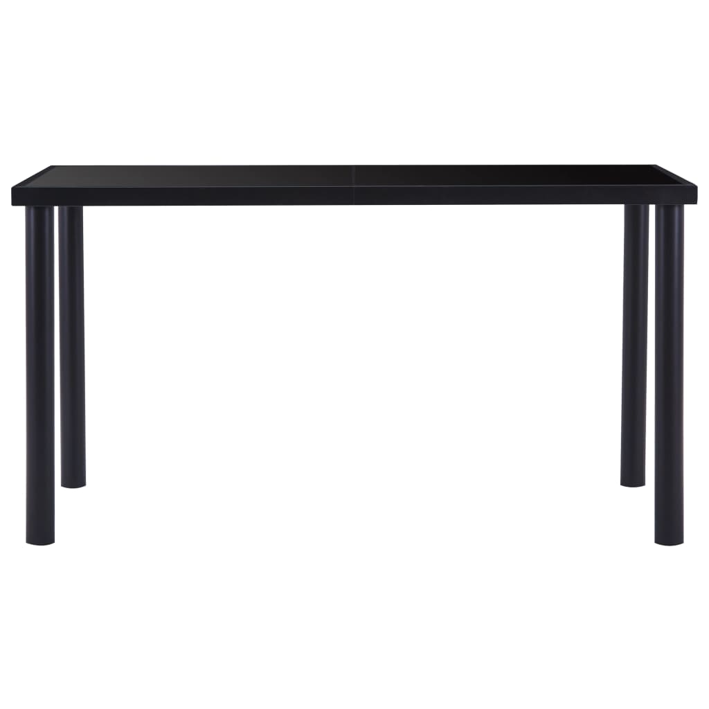 Tavolo da Pranzo Nero 140x70x75 cm in Vetro Temperato | homemem39
