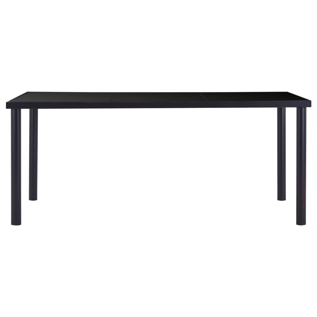 Tavolo da Pranzo Nero 180x90x75 cm in Vetro Temperato | homemem39