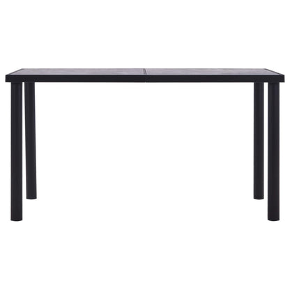 Tavolo da Pranzo Nero e Grigio Cemento 140x70x75 cm in MDF