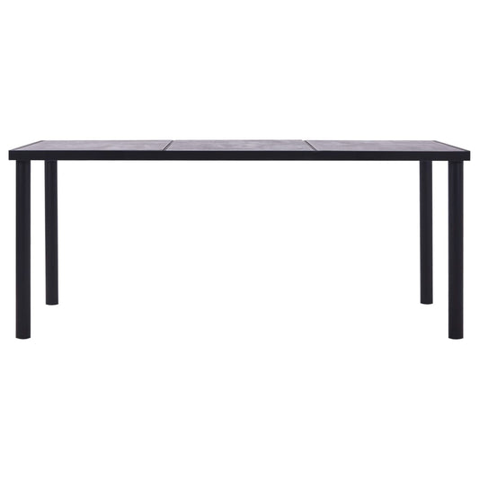 Tavolo da Pranzo Nero e Grigio Cemento 200x100x75 cm in MDF | homemem39