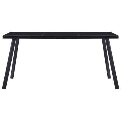 Tavolo da Pranzo Nero 180x90x75 cm in Vetro Temperato | homemem39