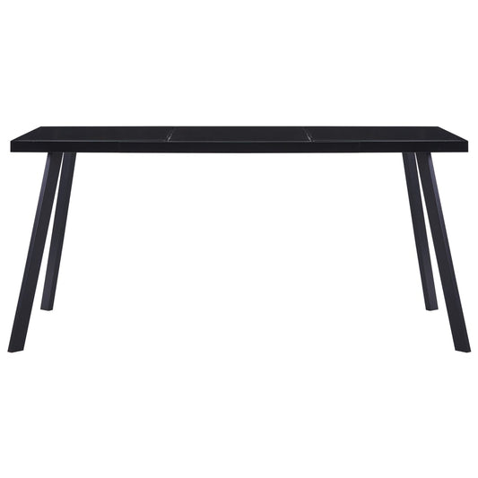 Tavolo da Pranzo Nero 180x90x75 cm in Vetro Temperato | homemem39