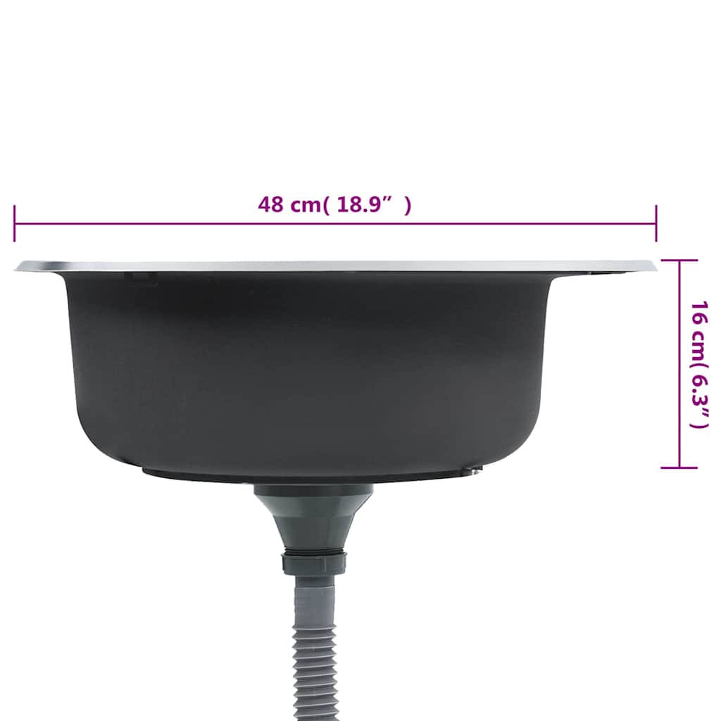 Lavello da Cucina con Filtro e Sifone in Acciaio Inox | homemem39