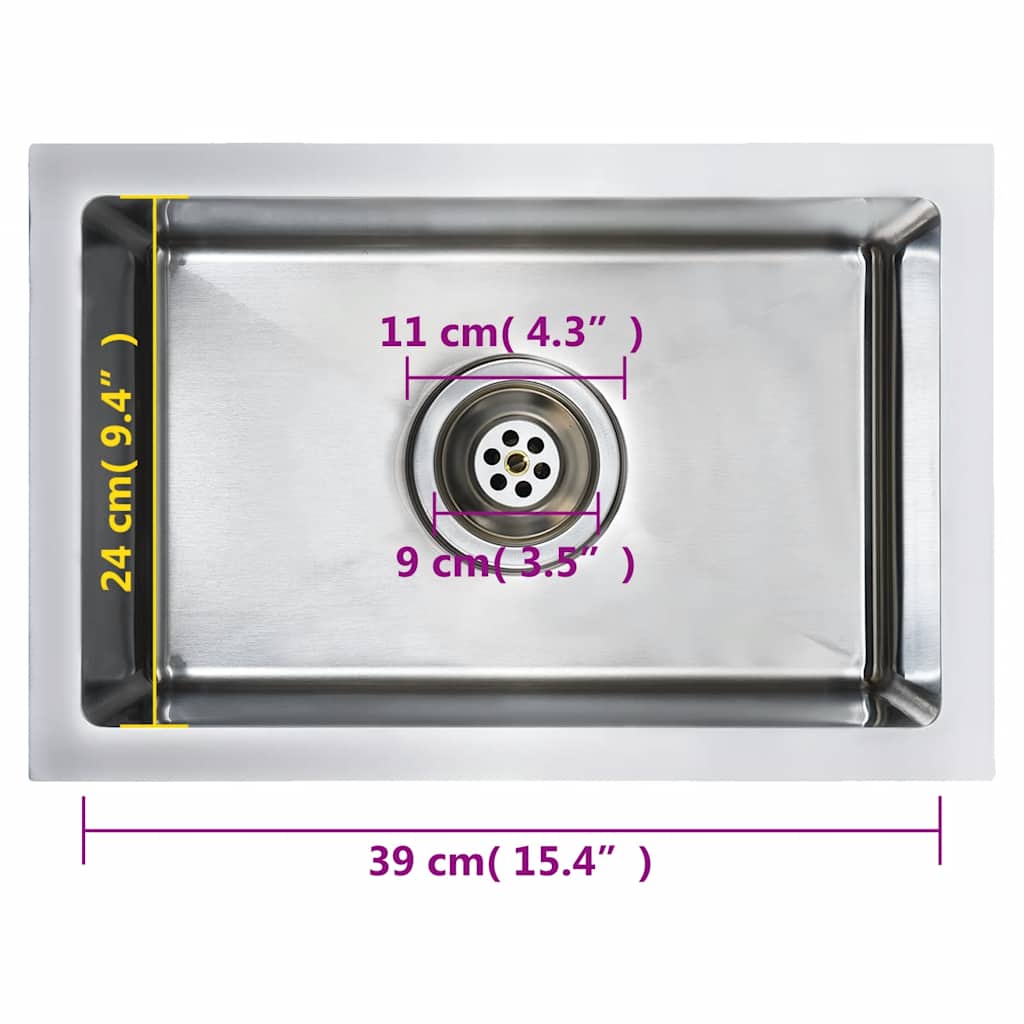 Lavello da Cucina Lavorato a Mano in Acciaio Inox | homemem39