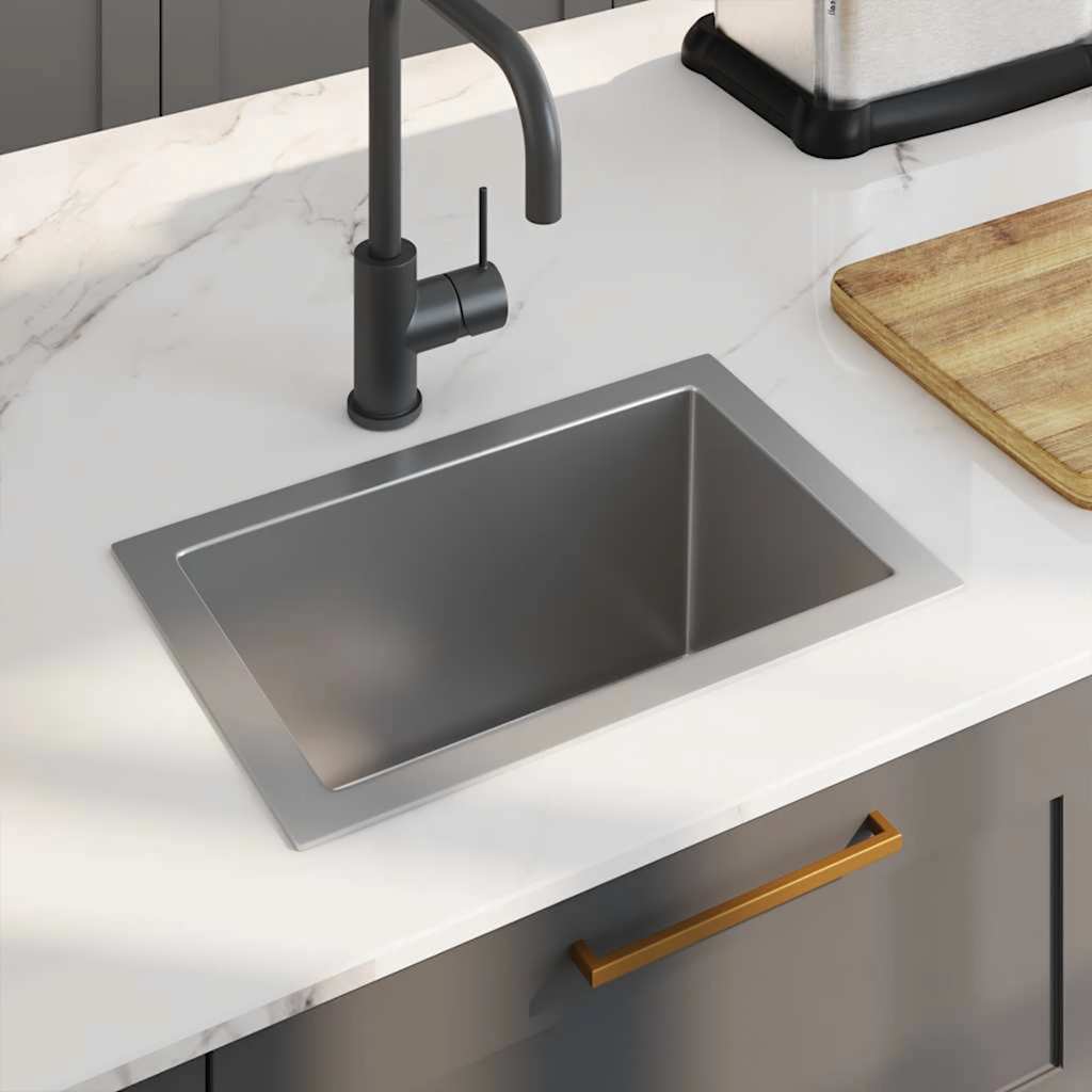 Lavello da Cucina Lavorato a Mano in Acciaio Inox | homemem39