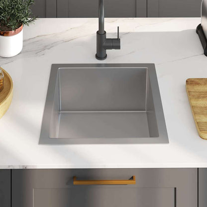 Lavello da Cucina Lavorato a Mano in Acciaio Inox | homemem39