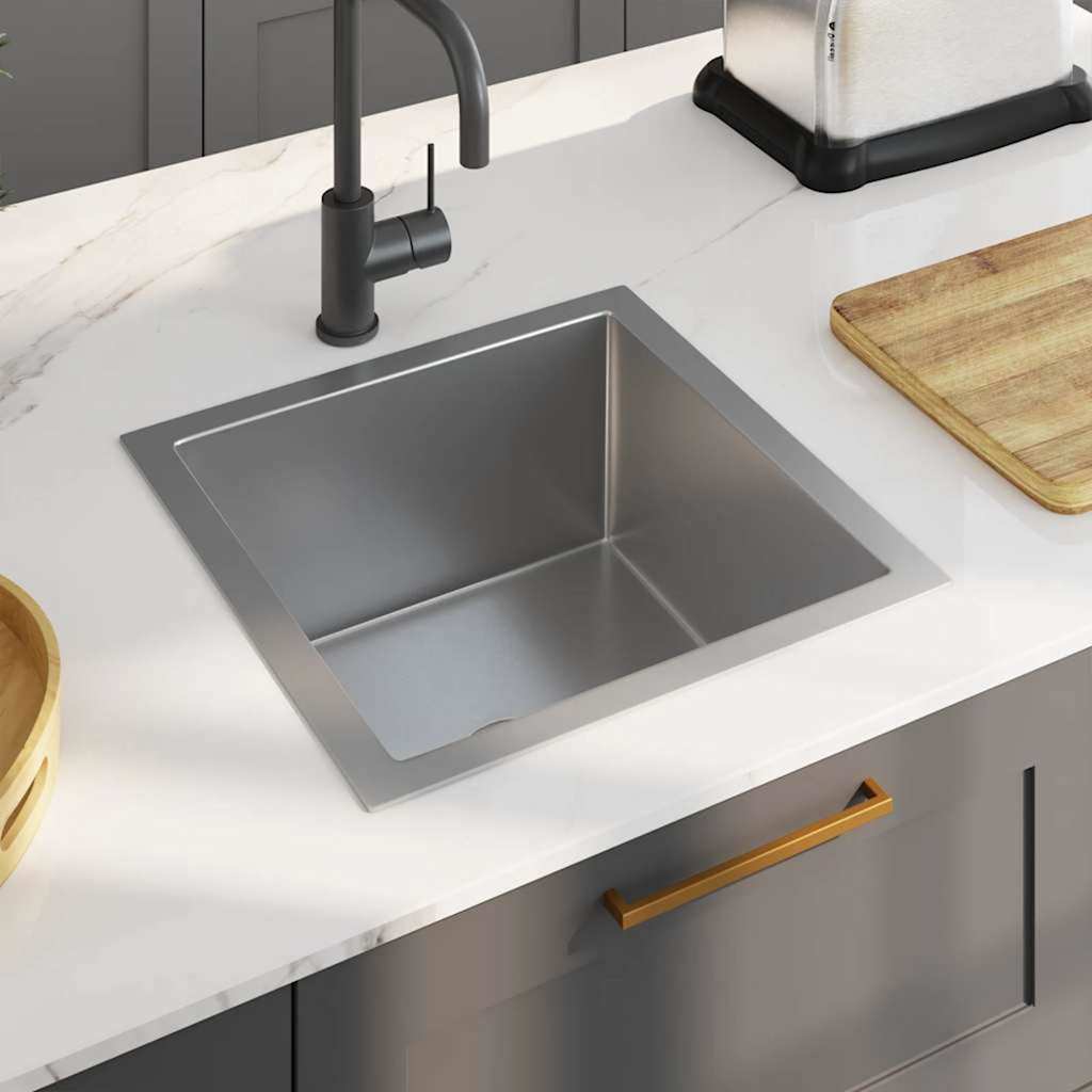 Lavello da Cucina Lavorato a Mano in Acciaio Inox | homemem39