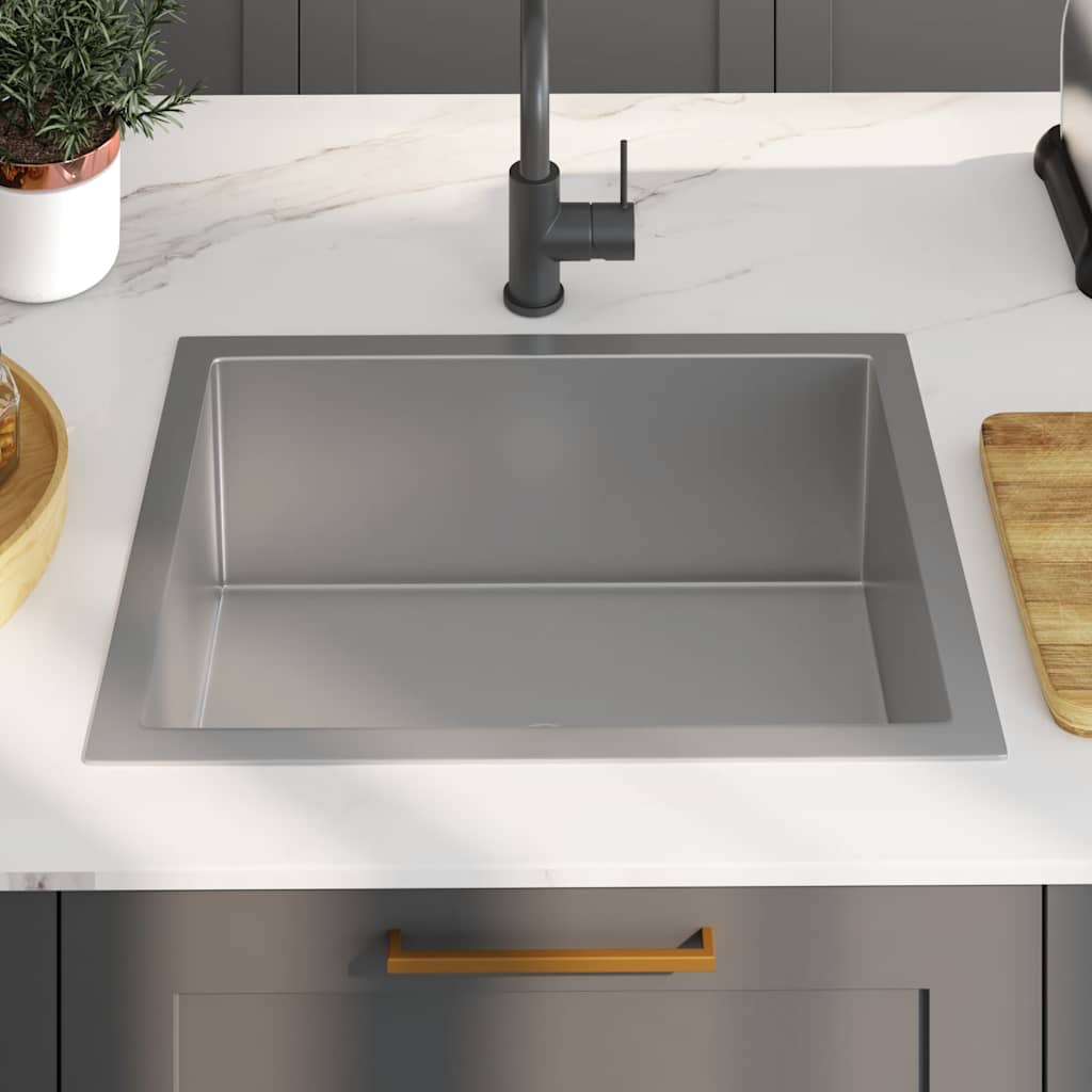 Lavello da Cucina Lavorato a Mano con Filtro in Acciaio Inox | homemem39
